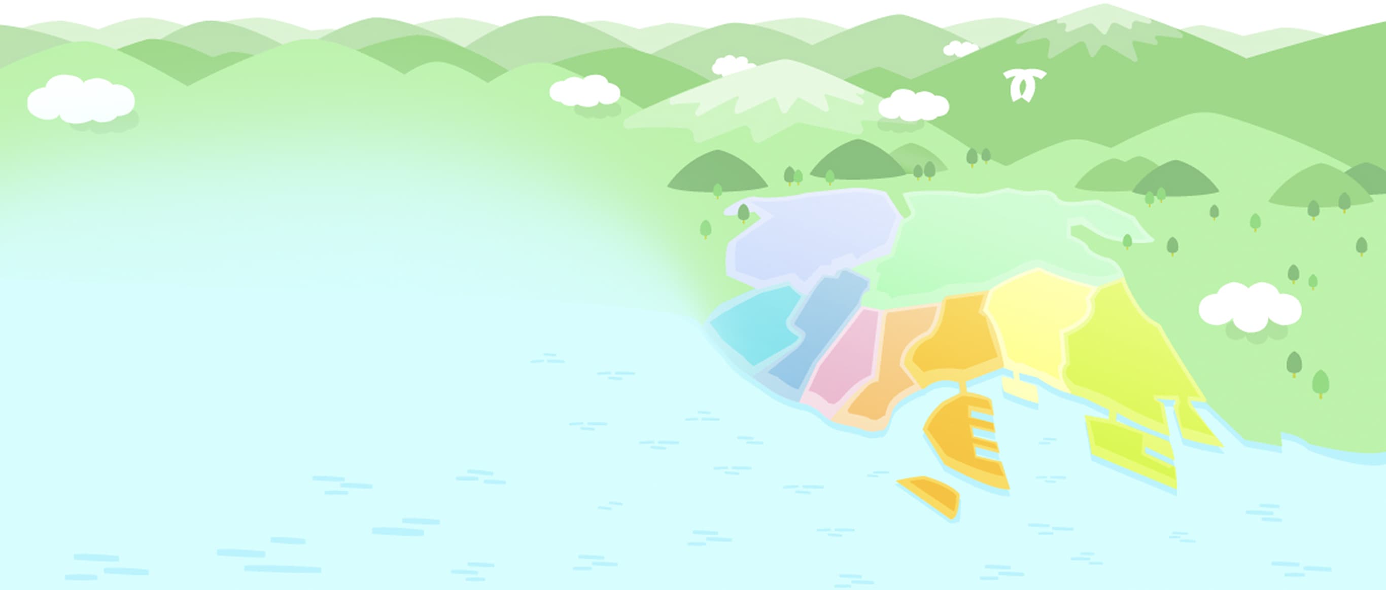神戸の街と海を描いたイラスト